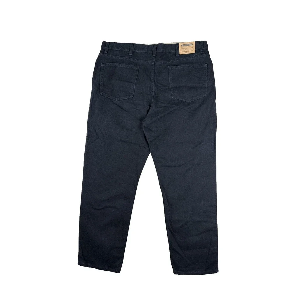 Eddie Bauer Jeans Mens 42 X 32 Black Denim  Straight Leg Relaxed Fit 100% Cotton